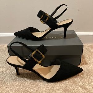 Ann Taylor | Black Theodora Buckle Slingback Pump